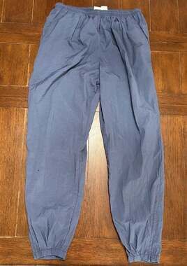 Vintage Nike Nylon Track Pants Baggy 90s Blue Size XL